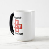 Koffie, scrubs en rubberen handschoenen Mok (Voorkant links)