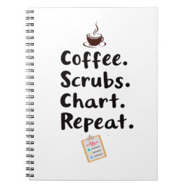 Koffie Scrubs Grafiek Herhaal Citaat Notitieboek