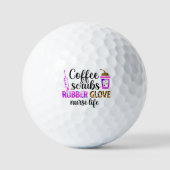 Koffie, scrubs, rubberen handschoenen - Nurse Life Golfballen (Voorkant)