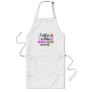 Koffie, scrubs, rubberen handschoenen - Nurse Life Lang Schort