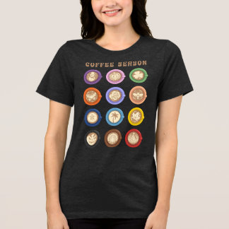 Koffie Seizoen, maandelijkse latte art Tri-Blend Shirt