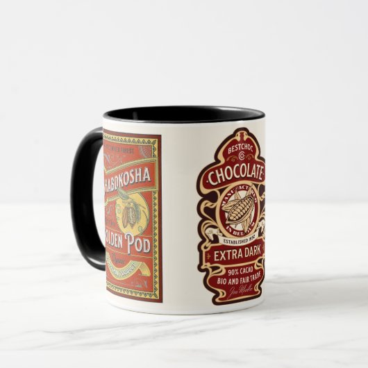  koffie Shadbkosha en Cacao Bruin Mok (Voorkant links)