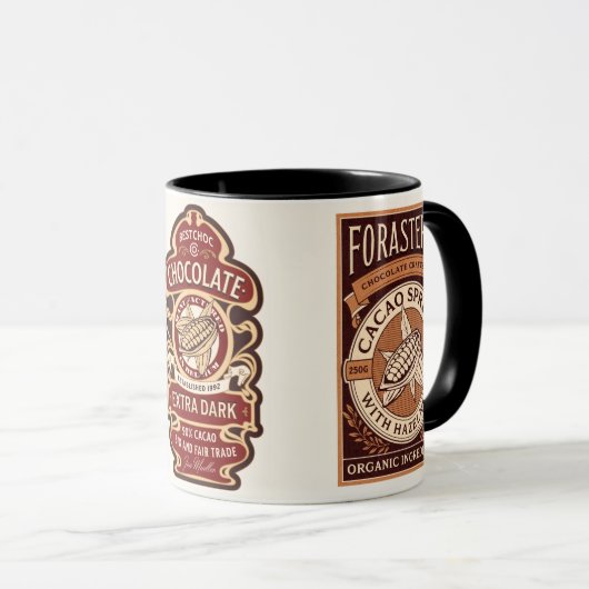  koffie Shadbkosha en Cacao Bruin Mok (Voorkant rechts)