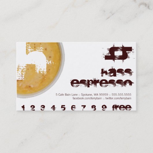 Koffie Shop Monogram Loyalty Stempelkaart (Voorkant)
