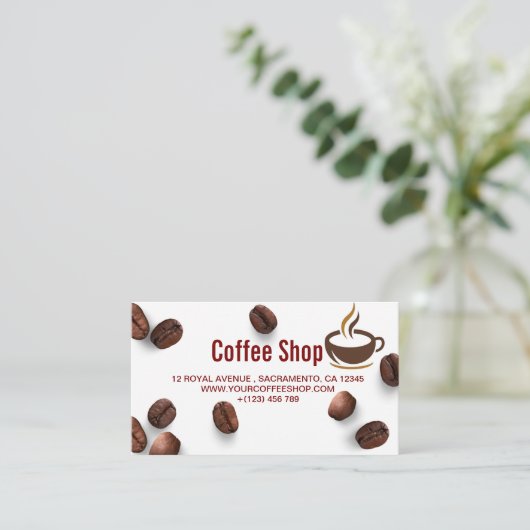 KOFFIE SHOP VISITEKAARTJE (Staand voorkant)