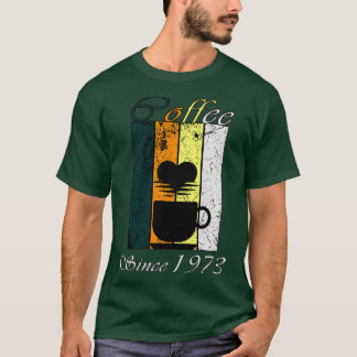 Koffie sinds 1973 Retro koffiecadeau op zondag T-shirt