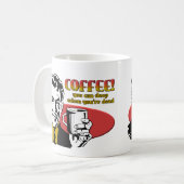 Koffie Slaap als je dood bent Koffiemok (Voorkant links)