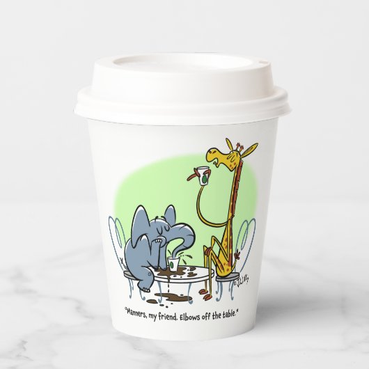 Koffie Slob door Jeff Willis Art Papieren Bekers (Voorkant)