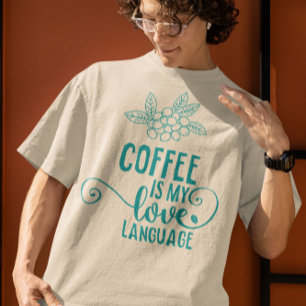 Koffie Slogan Design - Koffie liefde typografie T-shirt
