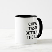 Koffie smaakt beter bij de meerliefhebber mok (Voorkant rechts)