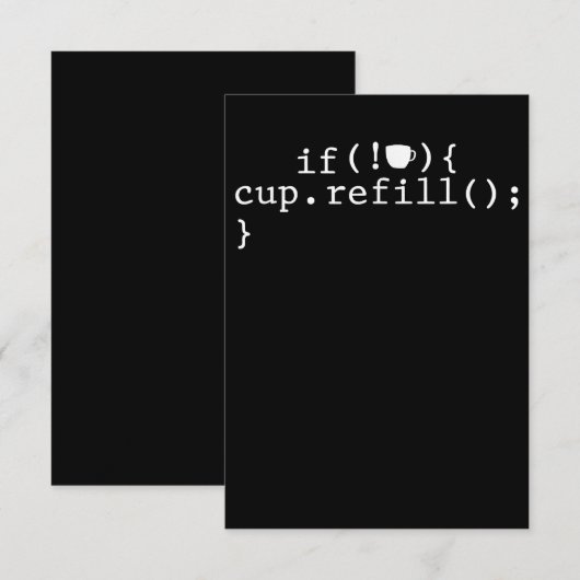 Koffie Smart Coding Software Engineer Informatiekaartje (Voorkant / Achterkant)