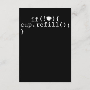 Koffie Smart Coding Software Engineer Informatiekaartje