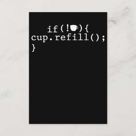 Koffie Smart Coding Software Engineer Informatiekaartje (Voorkant)