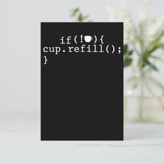 Koffie Smart Coding Software Engineer Informatiekaartje (Staand voorkant)