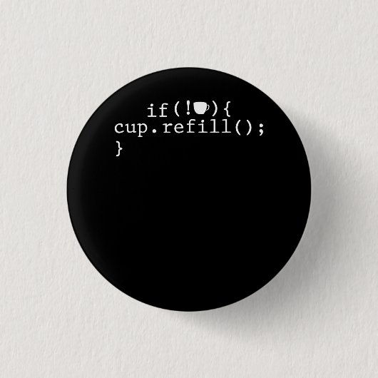 Koffie Smart Coding Software Engineer Ronde Button 3,2 Cm (Voorkant)