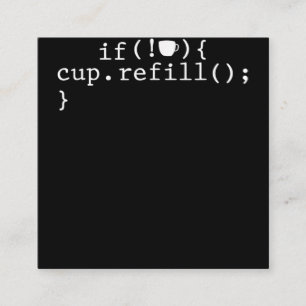 Koffie Smart Coding Software Engineer Vierkante Visitekaartje