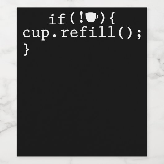 Koffie Smart Coding Software Engineer Wijn Etiket (Enkel label)