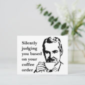Koffie Snob Man Zelden oordelen Briefkaart (Staand voorkant)
