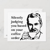 Koffie Snob Man Zelden oordelen Briefkaart (Voorkant / Achterkant)