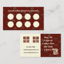 Koffie Spaarkaart - Koop 10 Gratis 1 Beloning