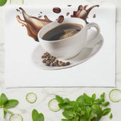 Koffie spat effect keukenhanddoek (Gevouwen)