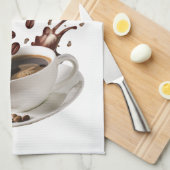 Koffie spat effect keukenhanddoek (Quarter Fold)