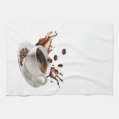 Koffie spat effect keukenhanddoek (Horizontaal)
