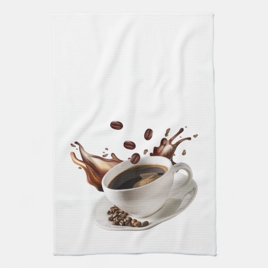 Koffie spat effect keukenhanddoek (Verticaal)