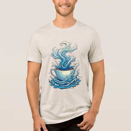 Koffie spatten: dynamische kunst Tri-Blend shirt (Voorkant)
