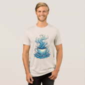 Koffie spatten: dynamische kunst Tri-Blend shirt (Voorkant volledig)