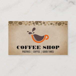 Koffie spatten in Cup Logo Visitekaartje