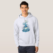 Koffie Spetter: Dynamische Kunst Hoodie (Voorkant volledig)