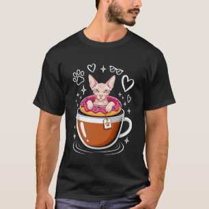 Koffie Sphynx Canadese Naakkat Donut T-shirt
