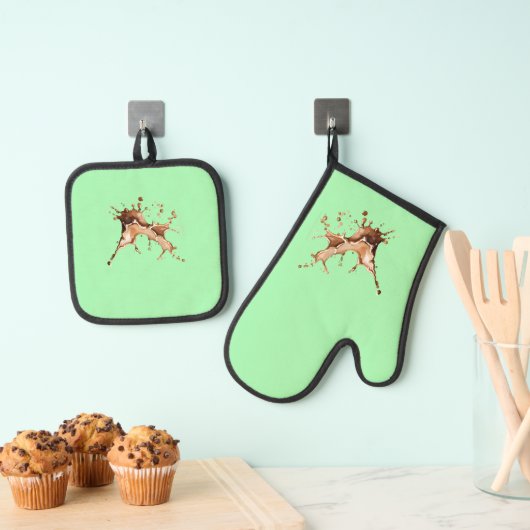 Koffie Spill Ovenwant & Pannenlap Set (Insitu(Ophanging))