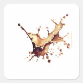 Koffie Spill Vierkante Sticker (Voorkant)