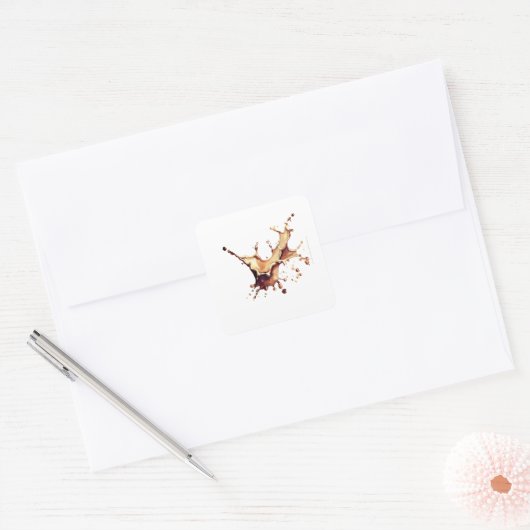 Koffie Spill Vierkante Sticker (Envelop)