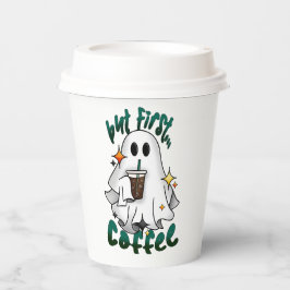 Koffie spook - "Maar eerst... koffie" Papieren Bekers