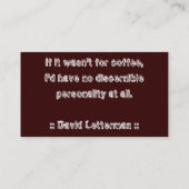 Koffie Stain Logo Drink Punch Card Klantenkaartje (Achterkant)