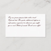 Koffie Stain Logo Drink Punch Card Klantenkaartje (Achterkant)