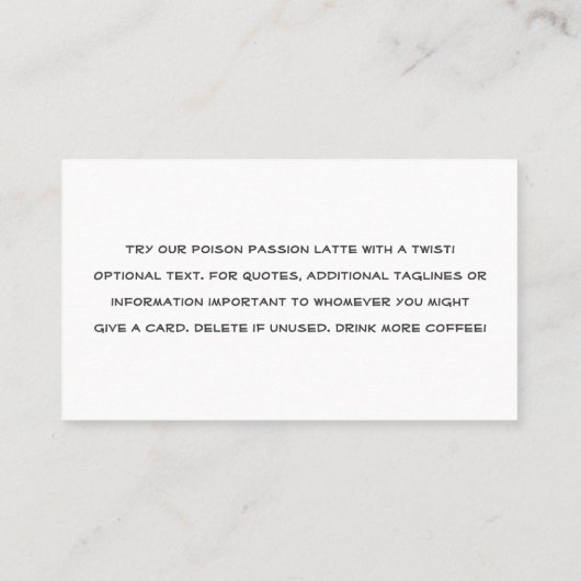 Koffie Stain Loyalty Punch Card (Achterkant)