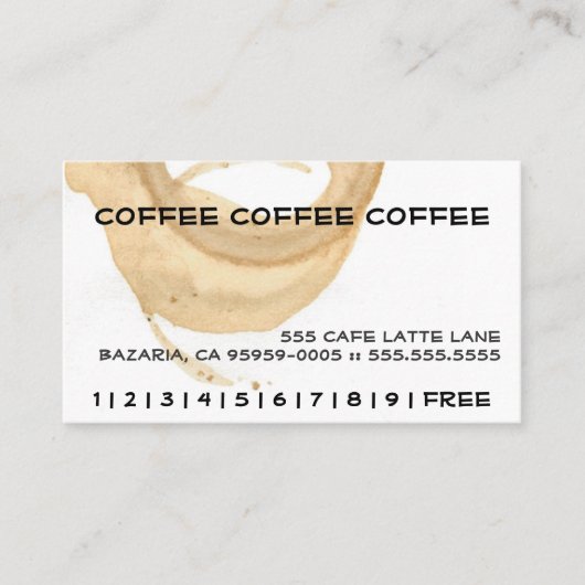 Koffie Stain Loyalty Punch Card (Voorkant)