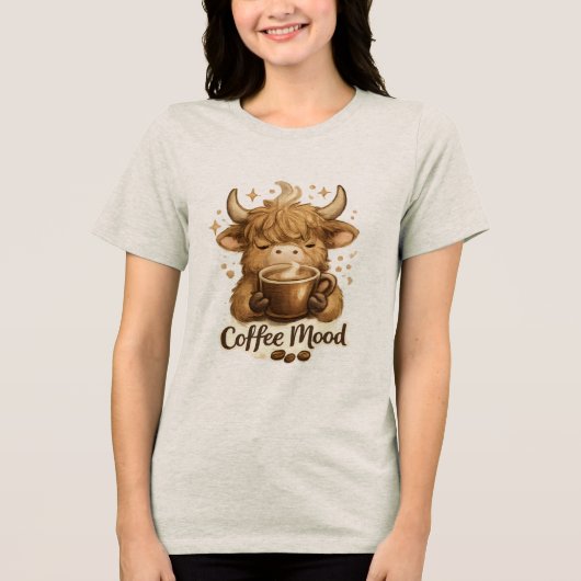 Koffie Stem Koe Thee Tri-Blend Shirt (Voorkant)