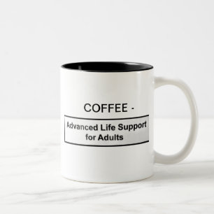 KOFFIE - STEUN VOOR DE VOORSCHOTTE VAN VOLWASSENEN TWEEKLEURIGE KOFFIEMOK