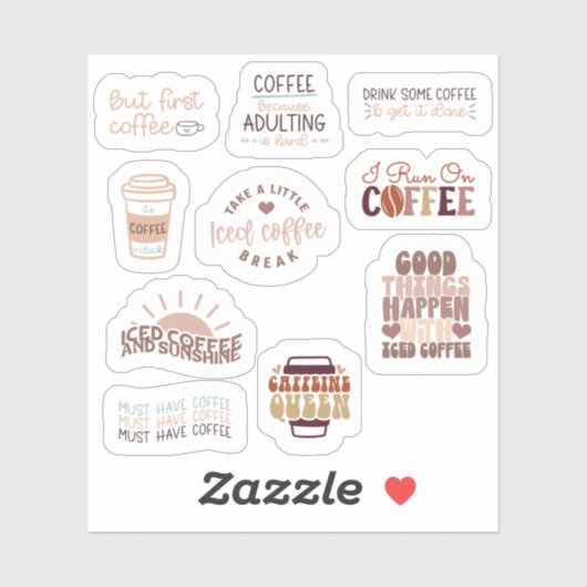 Koffie Sticker Set (Vel)