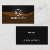 Koffie Stijlvol monogram Logo Visitekaartje (Voorkant / Achterkant)