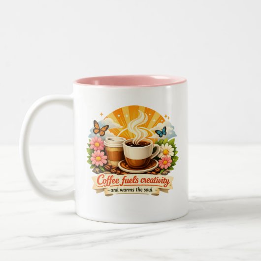 Koffie Stimuleert Creativiteit – InspiTwo-Tone Mok (Links)