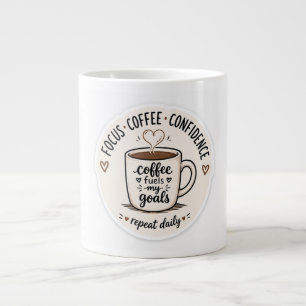 Koffie Stimuleert Mijn Doelen Cute Koffiemok Ontwe Grote Koffiekop