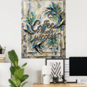 koffie stimuleert succes poster (Thuiskantoor)