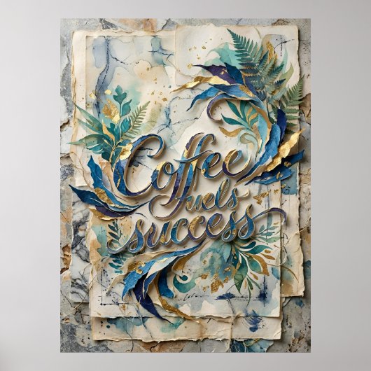 koffie stimuleert succes poster (Voorkant)