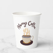 Koffie Streaming altijd warm met witte achtergrond Papieren Bekers (Achterkant)